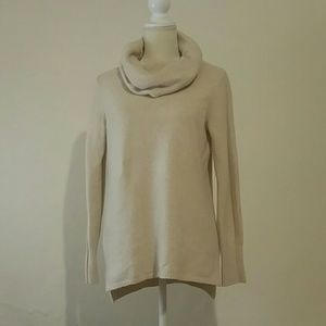 DNKY JEANS Beige Ivory Cowl Neck Sweater